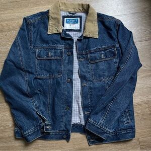 Old Navy Blue Denim Jacket with Brown Collar